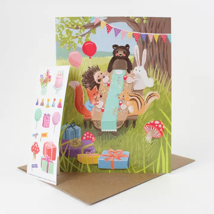 Woodland Party Sticker Scene Card - Heart of the Home Inc