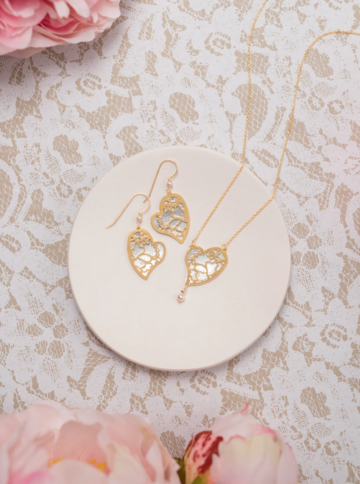 Valena Earrings in Silver &amp; Gold - Heart of the Home LV