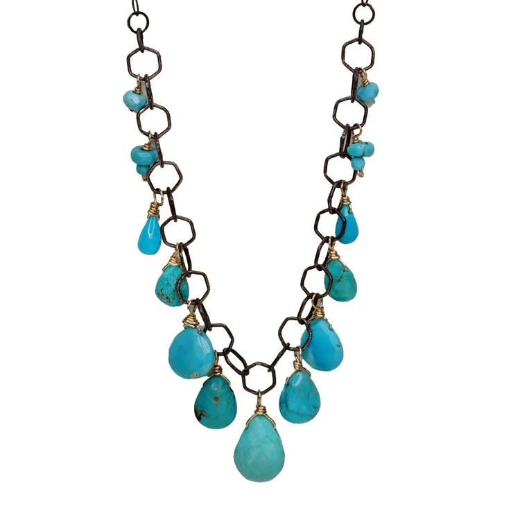 Turquoise Cascade Necklace - Heart of the Home Inc