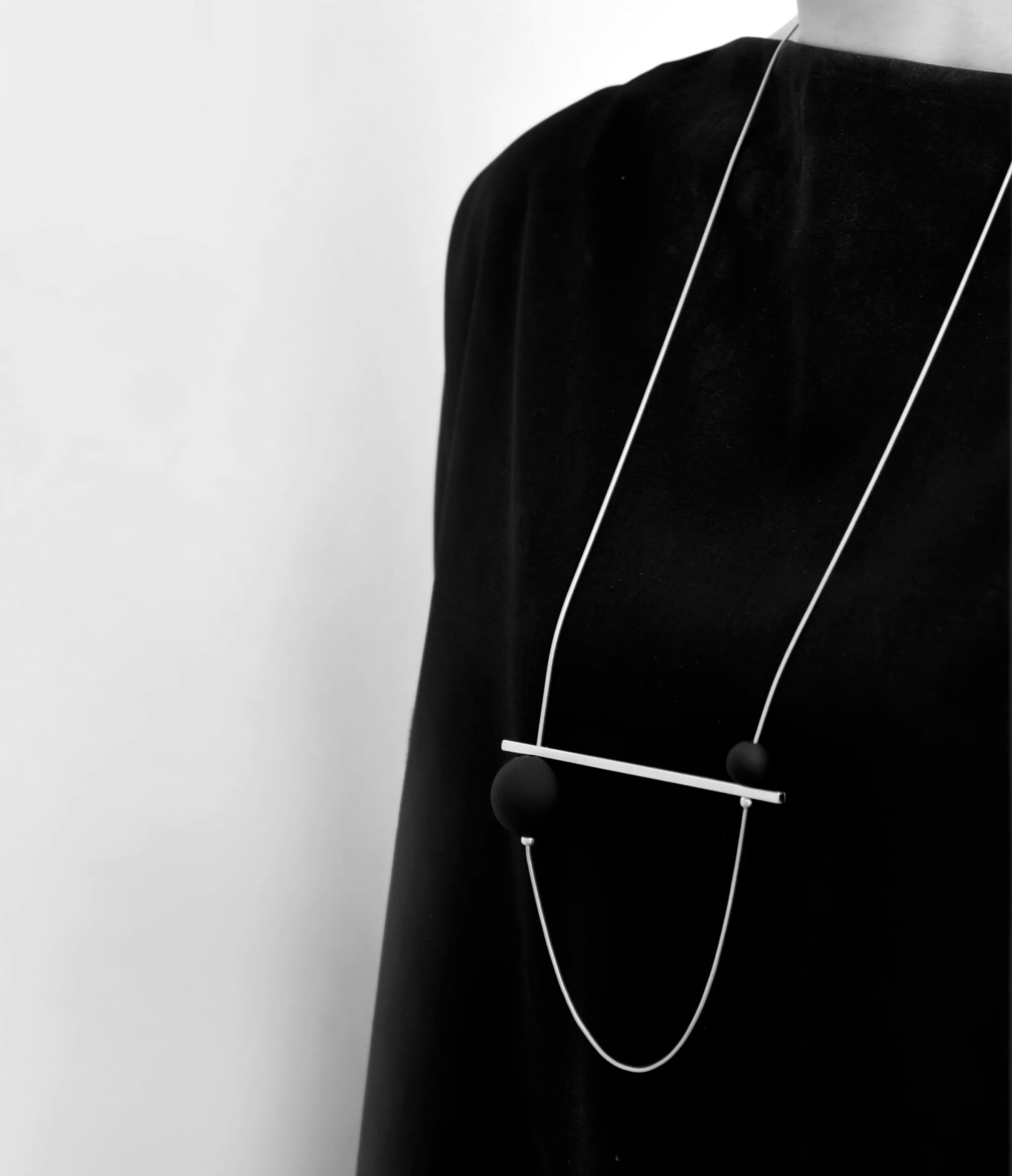 Abacus Versatile Necklace in Silver Black - Heart of the Home Inc