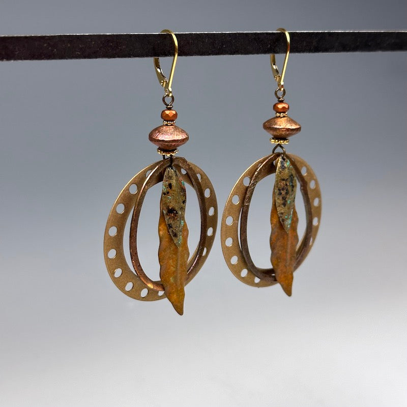 Leafy Hoop Earrings - Heart of the Home Inc