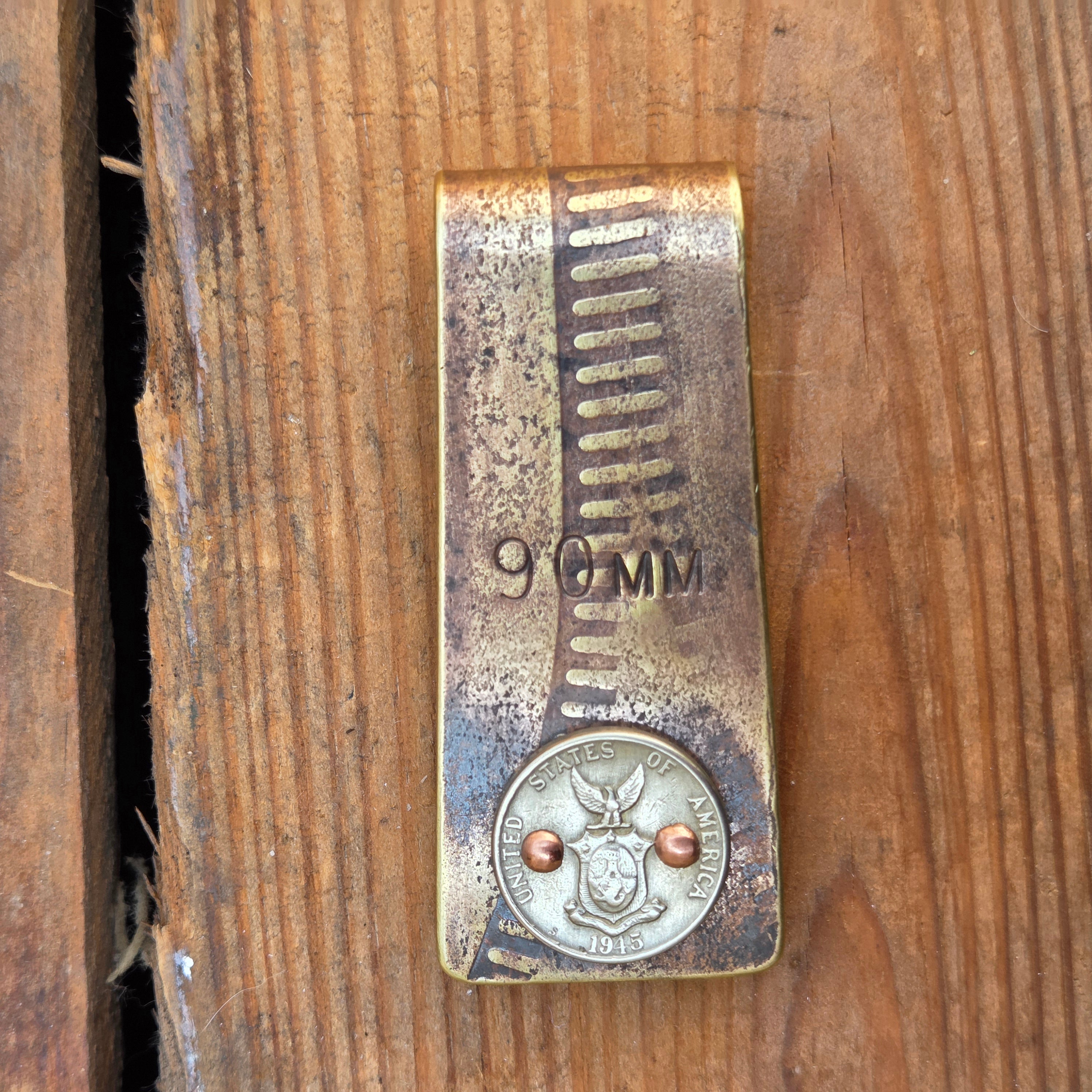 WWII Shell Casing & Coin Money Clip - 5 Centavo