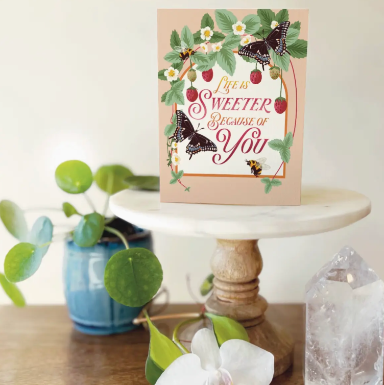 Strawberry Love Blank Card - Heart of the Home Inc