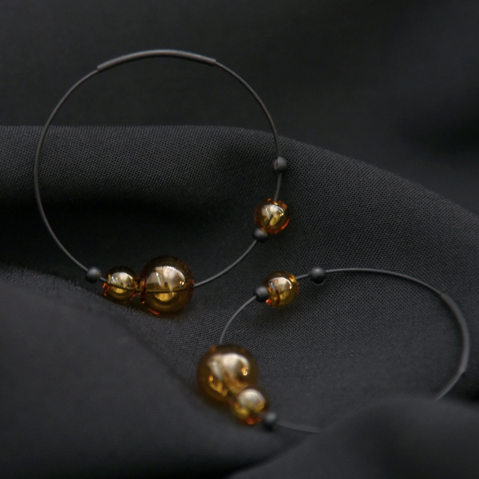 Amber Eclipse Hoop Earrings - Heart of the Home LV