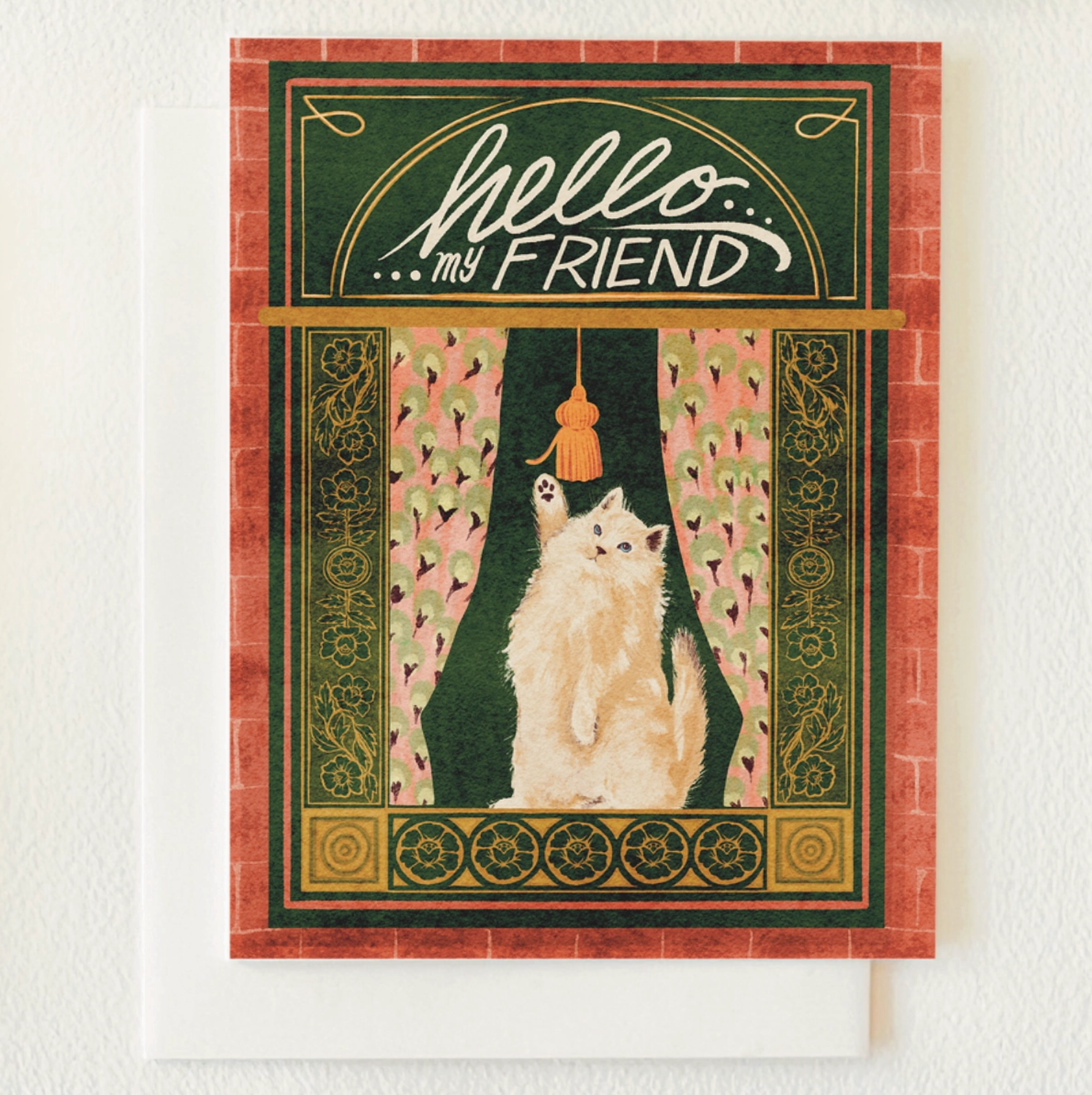 Hello My Friend Cat Card - Heart of the Home Inc