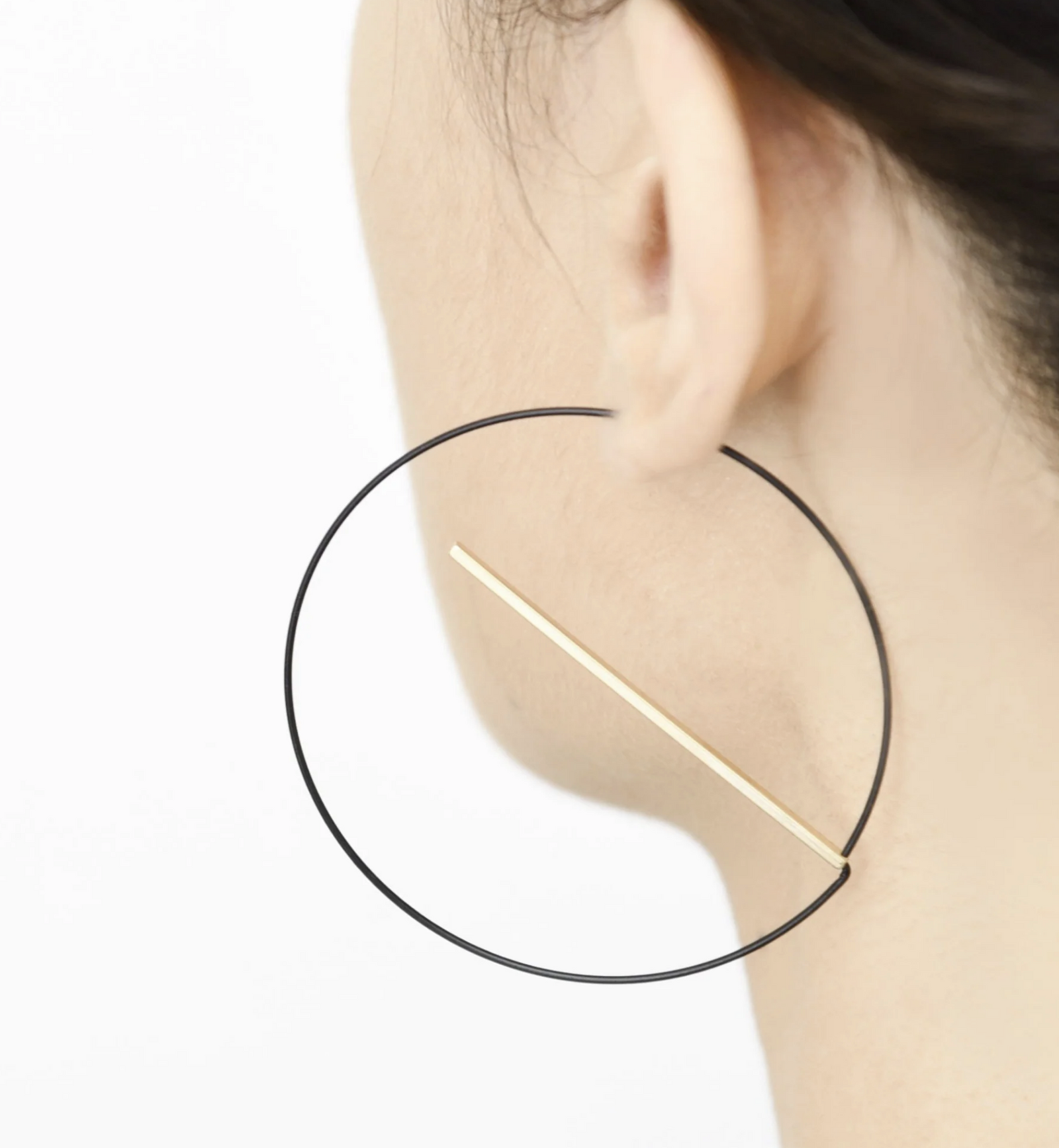 Black And Gold Float Hoop Earrings - Heart of the Home LV