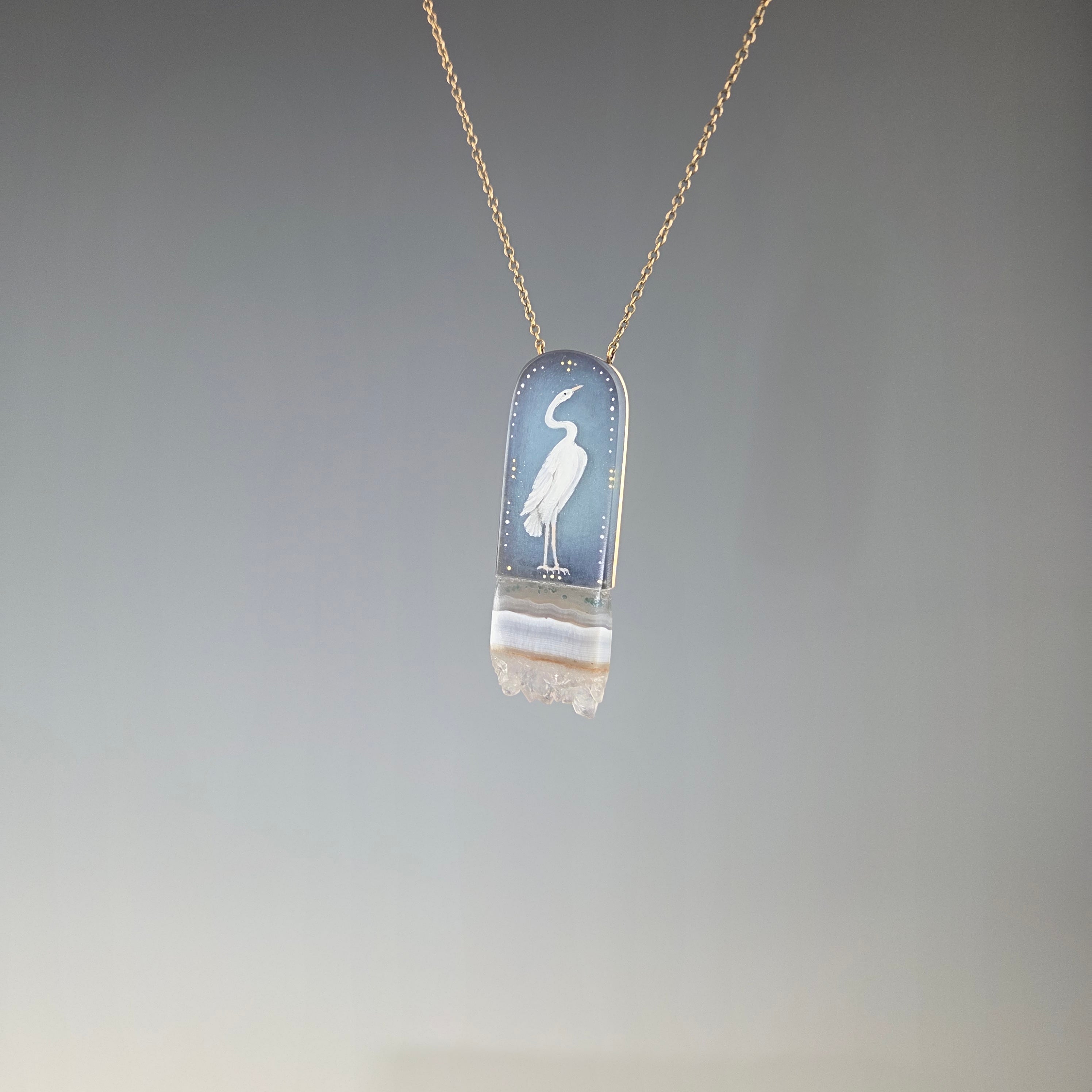 Heron Crystal Necklace