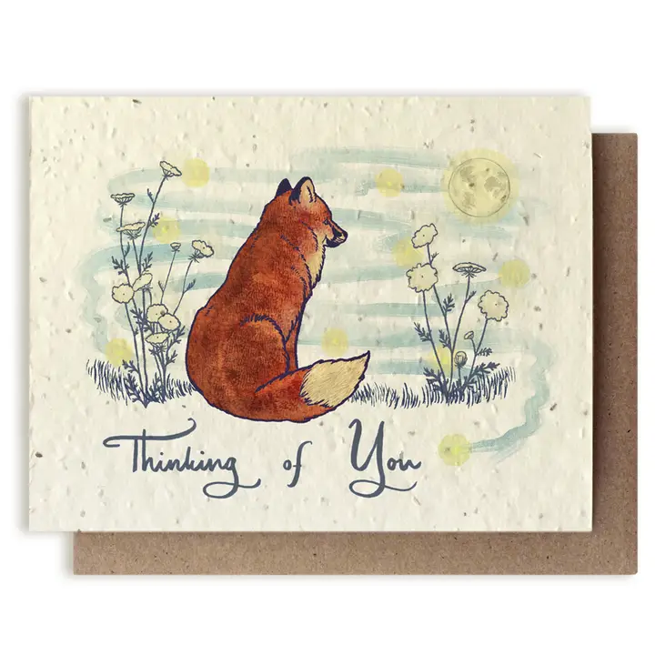Thinking Of You Fox Plantable Card - Heart of the Home Inc
