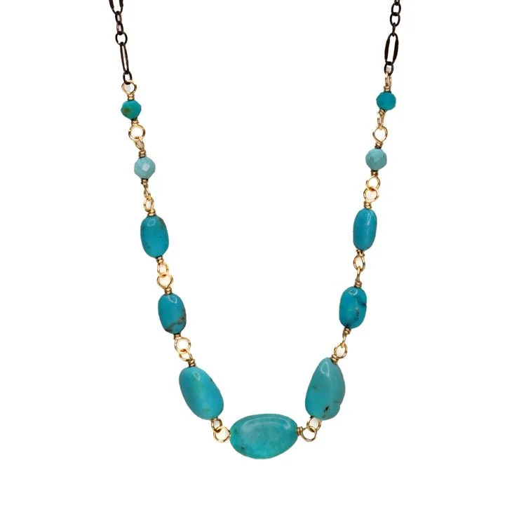 Graduated Turquoise Necklace - Heart of the Home Inc