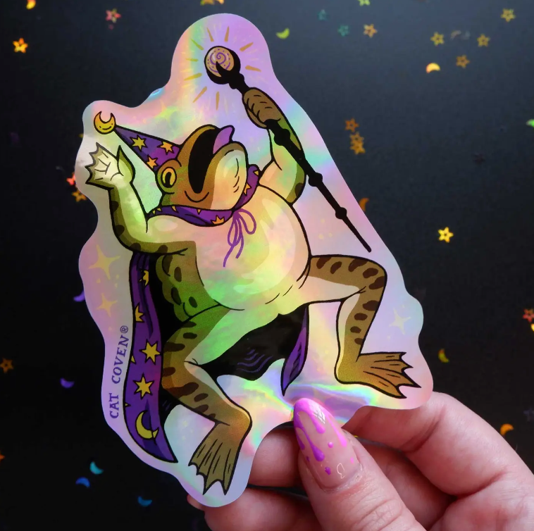 Toad Wizard Holographic Sticker - Heart of the Home Inc