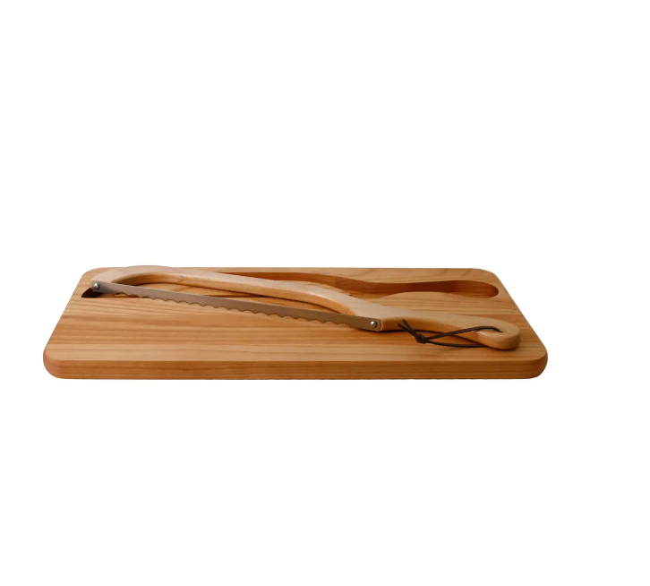 Alder Bread Knife Board and Bread Slicer