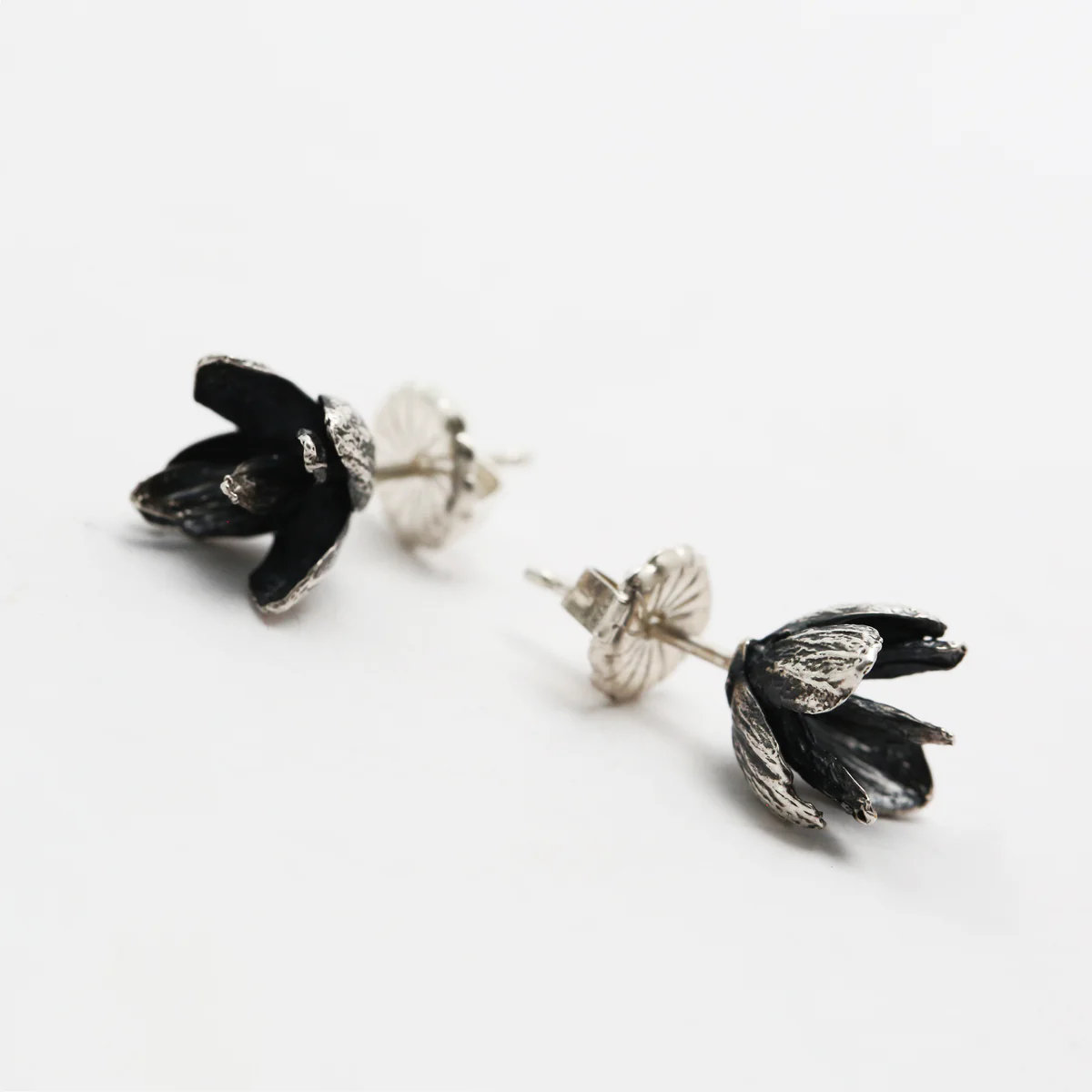 Cedar Flowers Stud Earrings in Patina Silver - Heart of the Home Inc