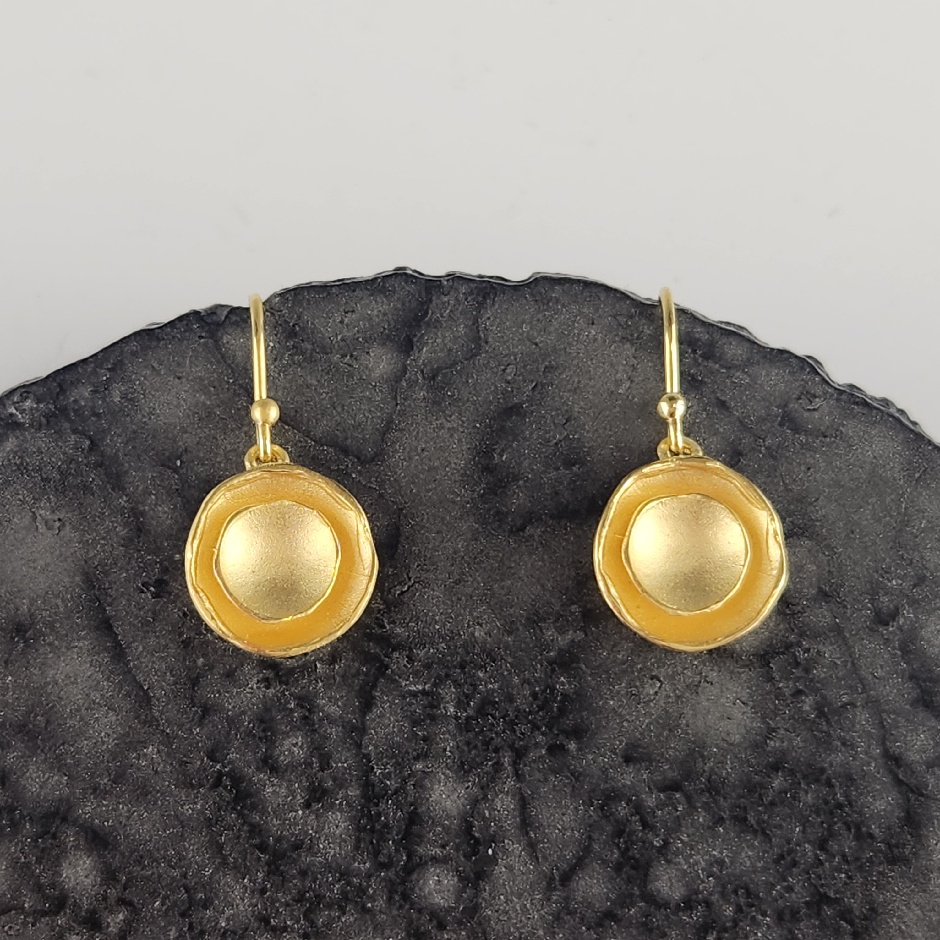 Dishy Oyster Earrings in Vermeil - Heart of the Home Inc