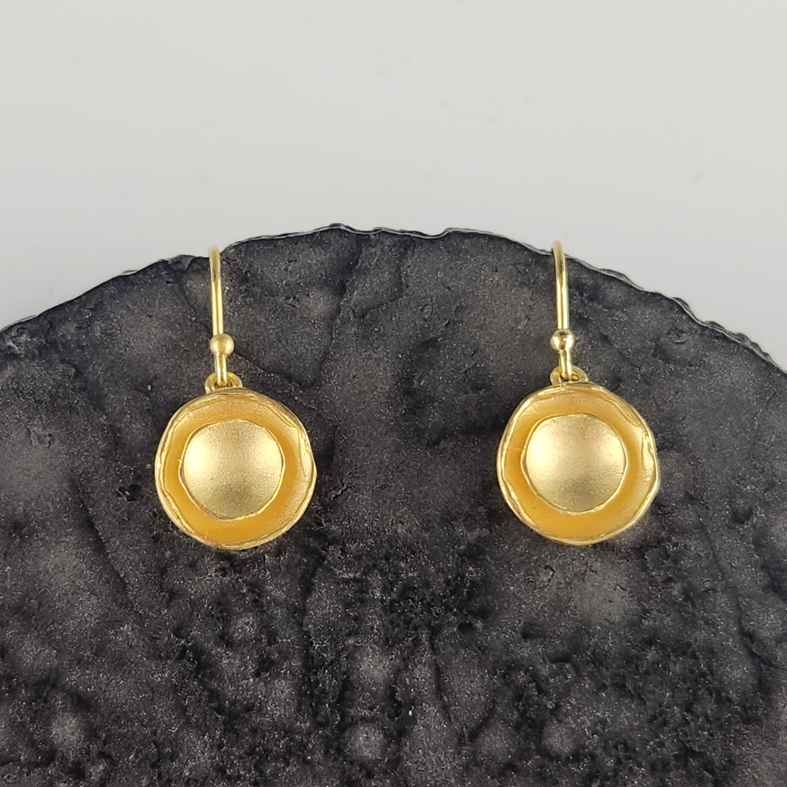 Dishy Oyster Earrings in Vermeil - Heart of the Home Inc