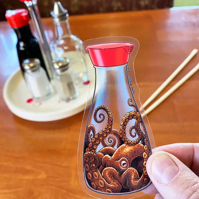 Soy Saucetopus Clear Vinyl Sticker - Heart of the Home Inc