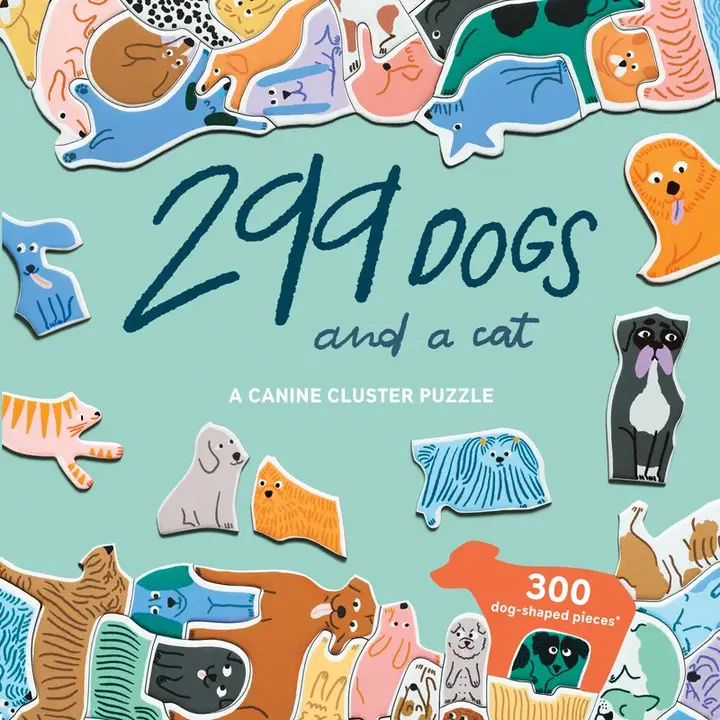 299 Dogs (and A Cat) 300 Piece Cluster Puzzle - Heart of the Home Inc