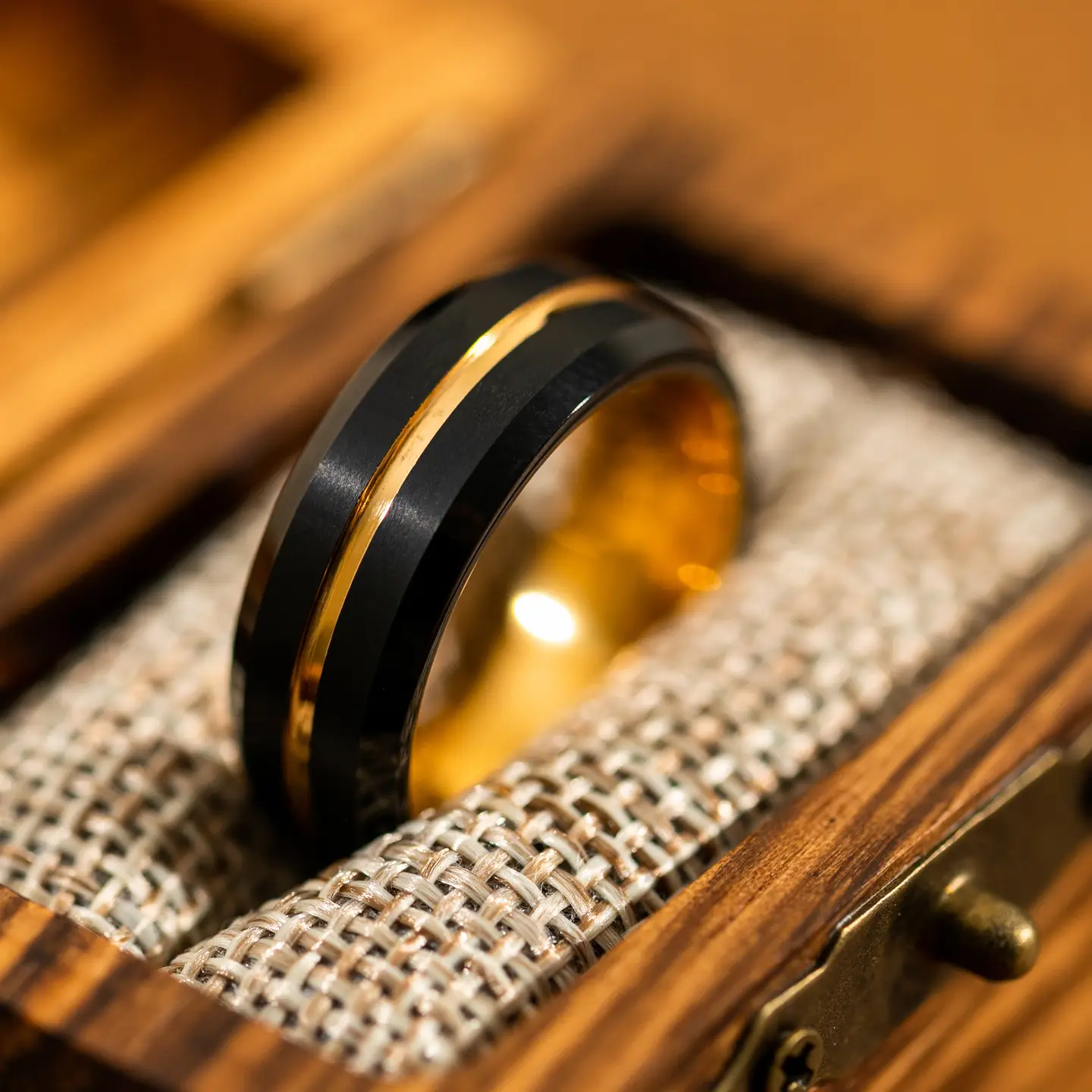 Black & Gold Tungsten Carbide Ring (8mm)