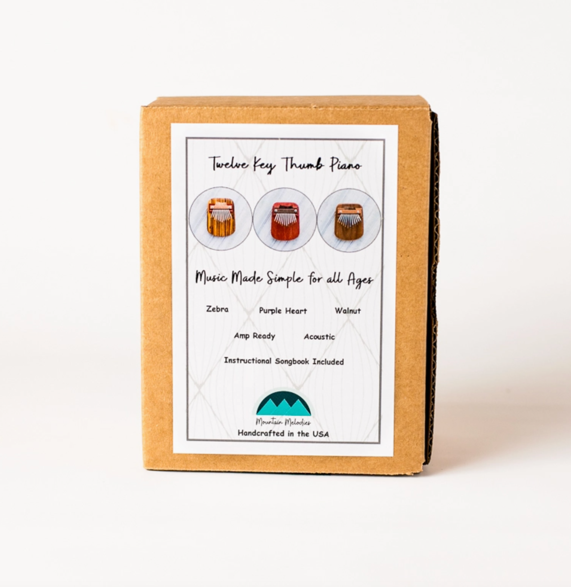 12 Key Padauk Thumb Piano - Heart of the Home Inc