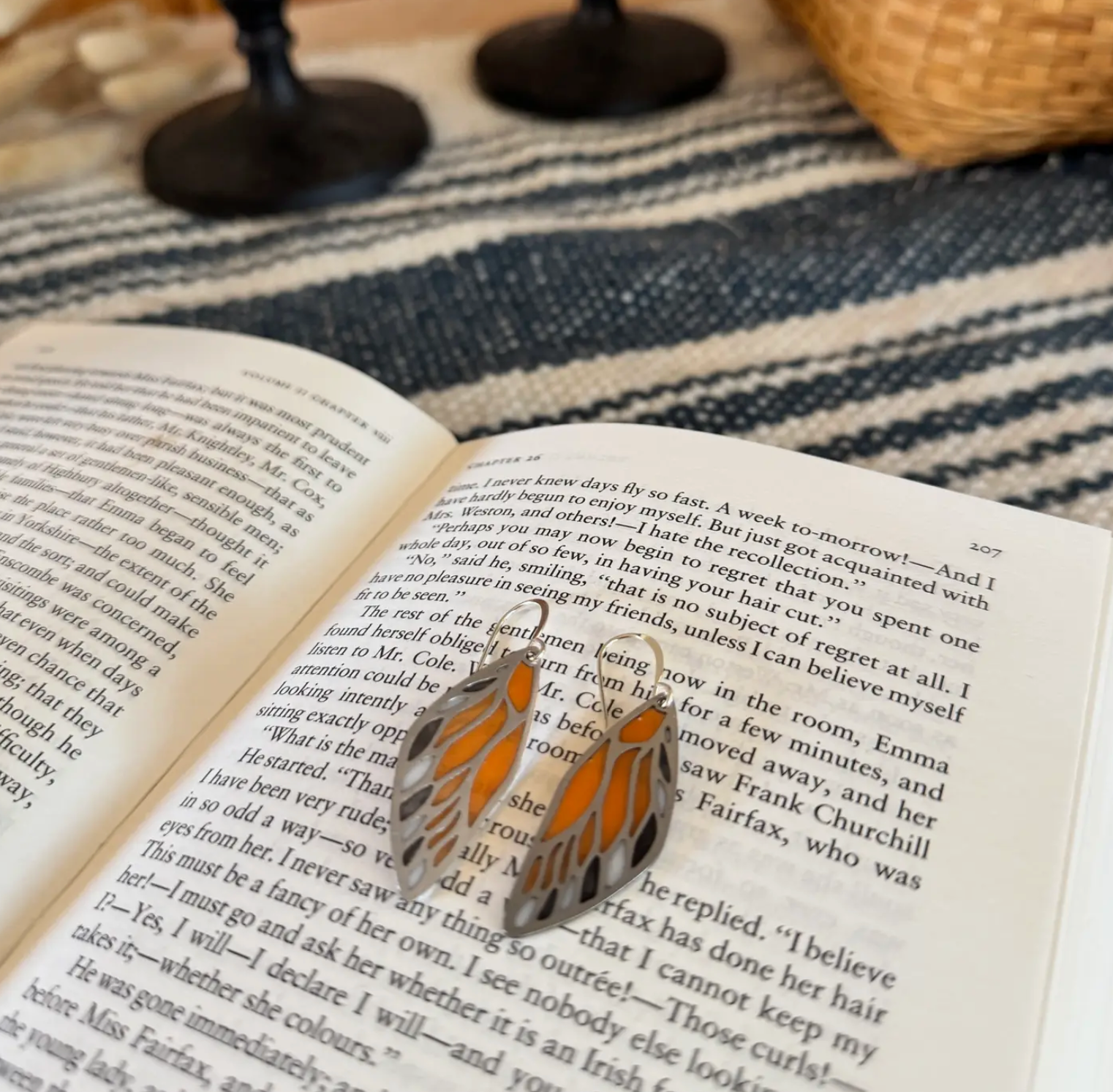 Monarch Wing Resin Earrings - Heart of the Home Inc