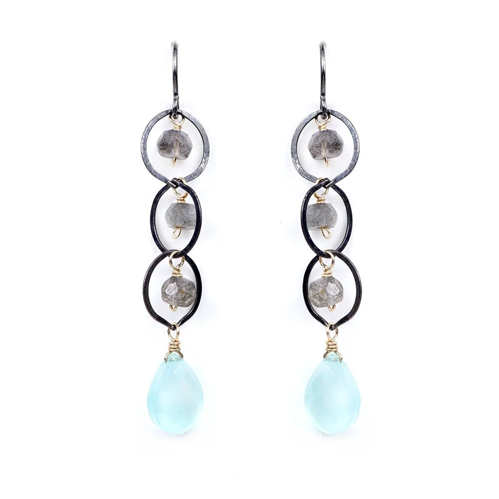 Gemstone Chainlink Earrings - Heart of the Home Inc