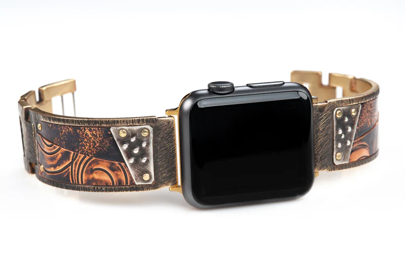 "Europa" Copper & Silver Apple Watch Band