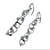 Interlock Long Earrings in Gunmetal & Aquamarine - Heart of the Home Inc