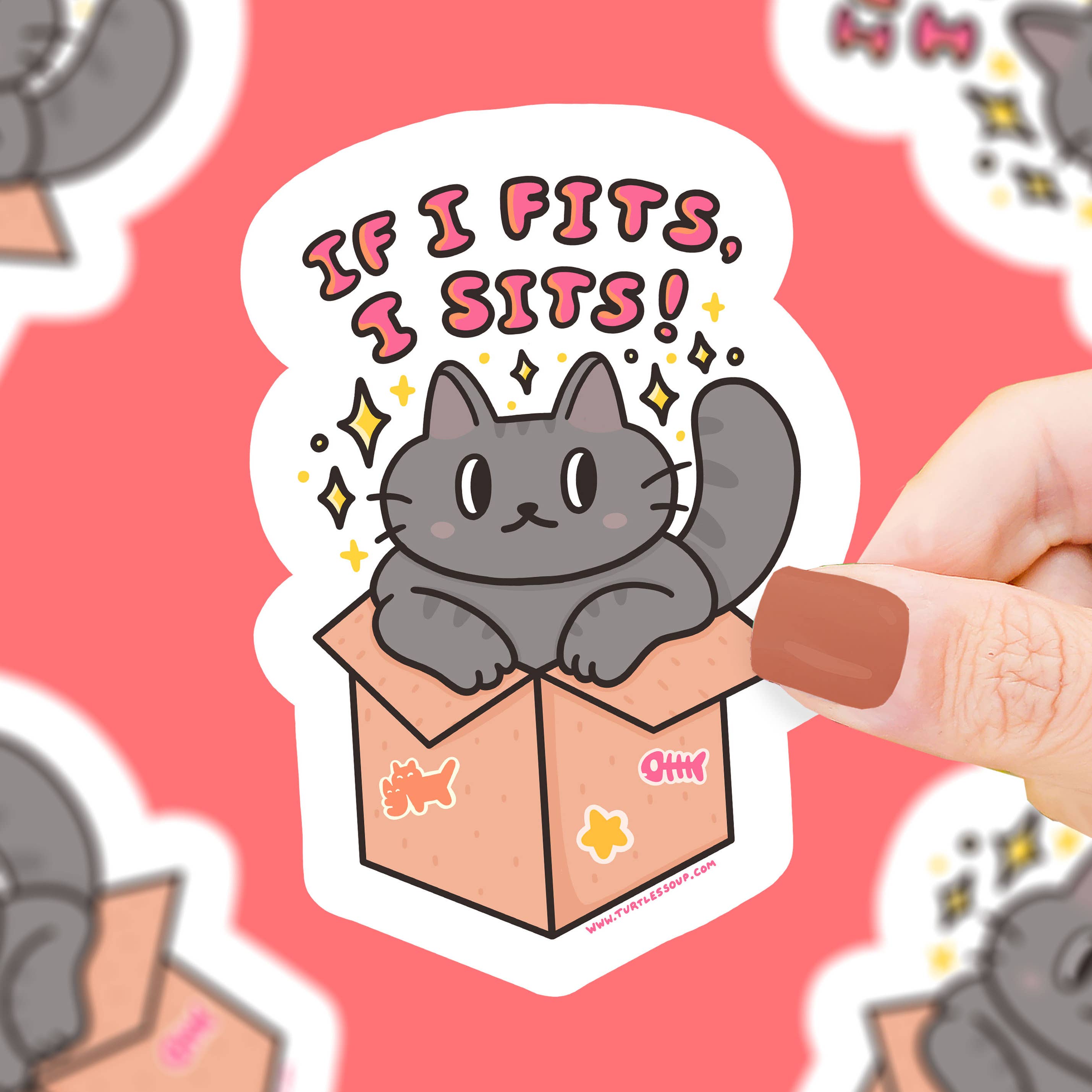 If I Fits I Sits Kitty Sticker