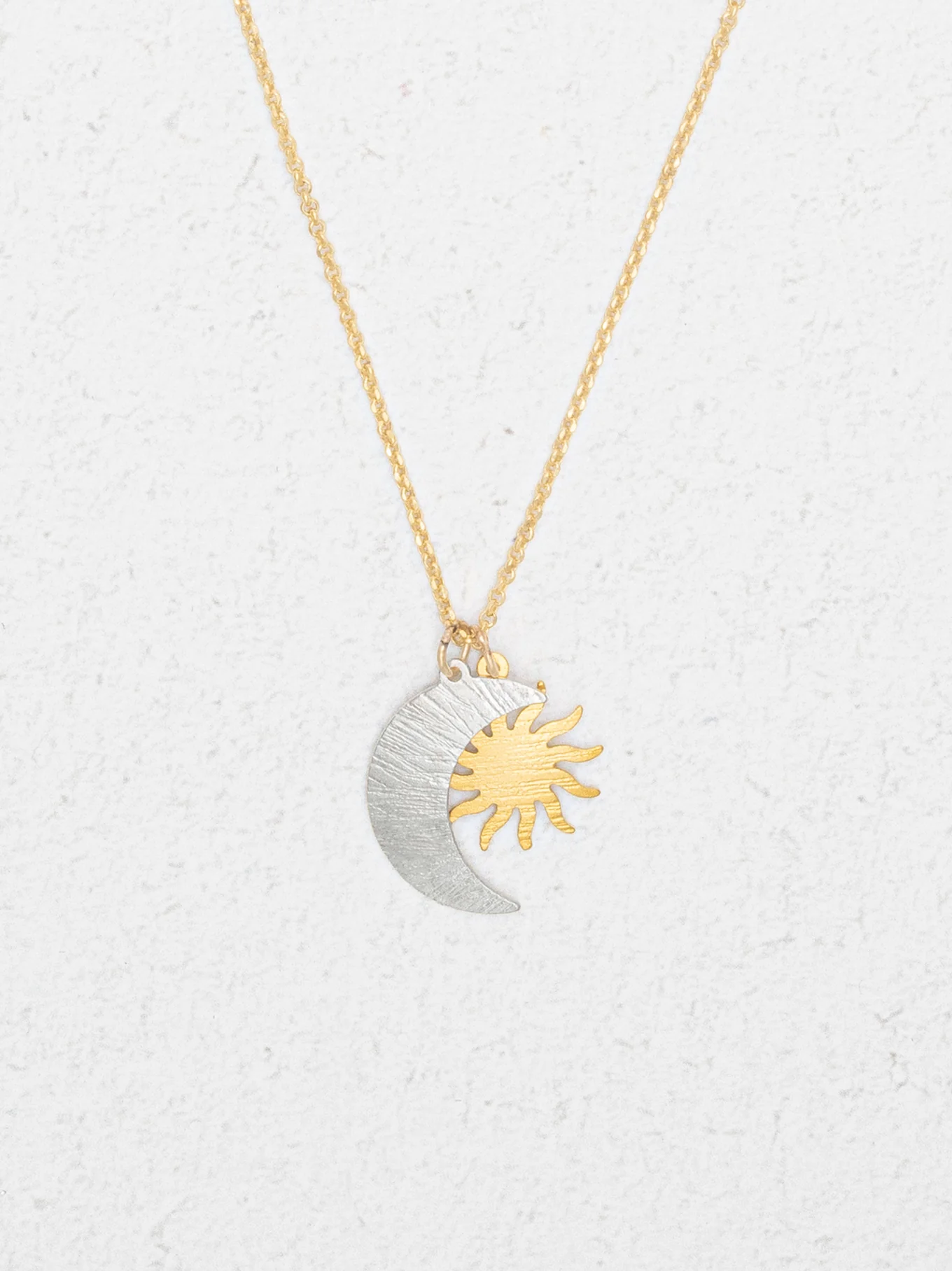 Sun & Moon Pendant in Mixed Metals