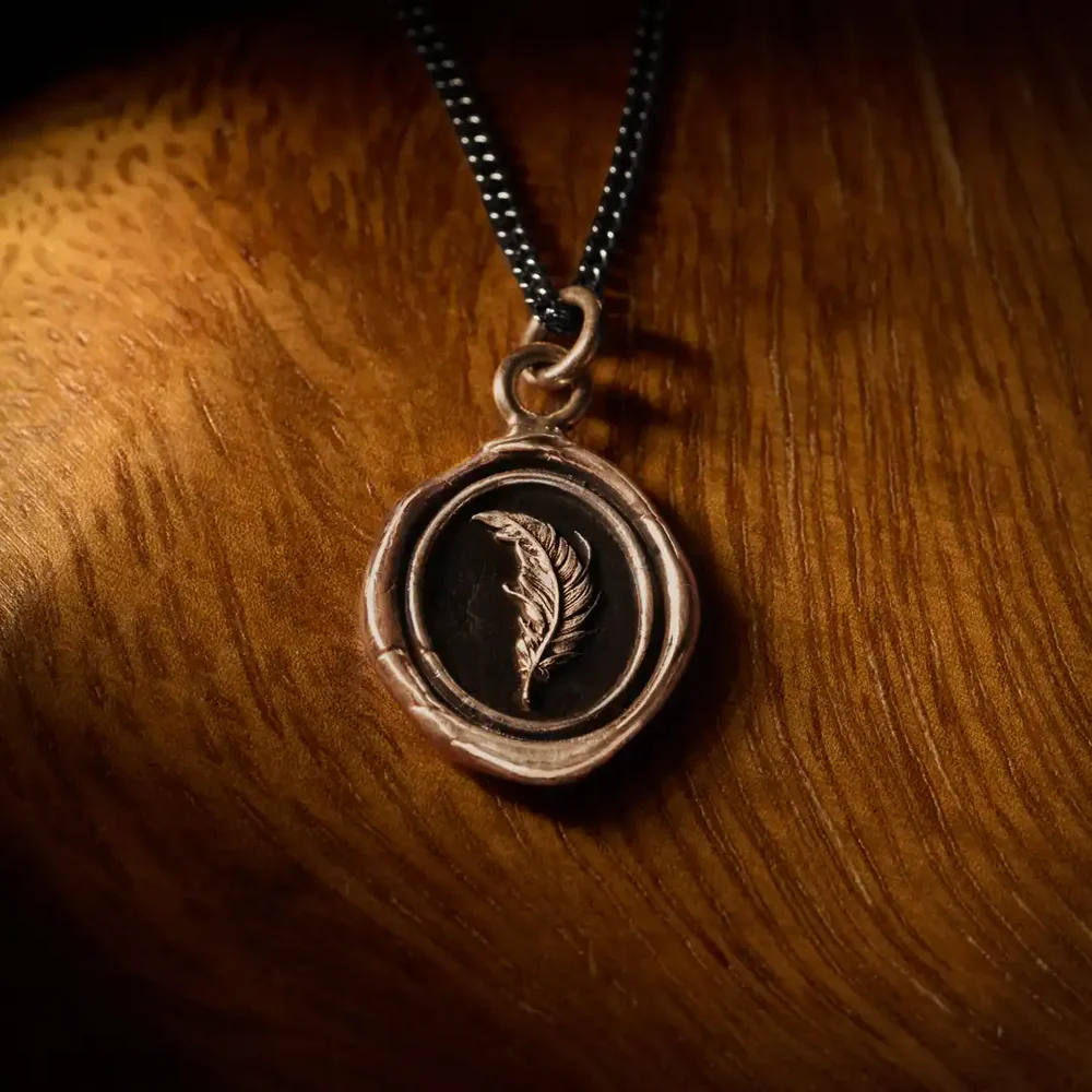 Feather Talisman in Bronze