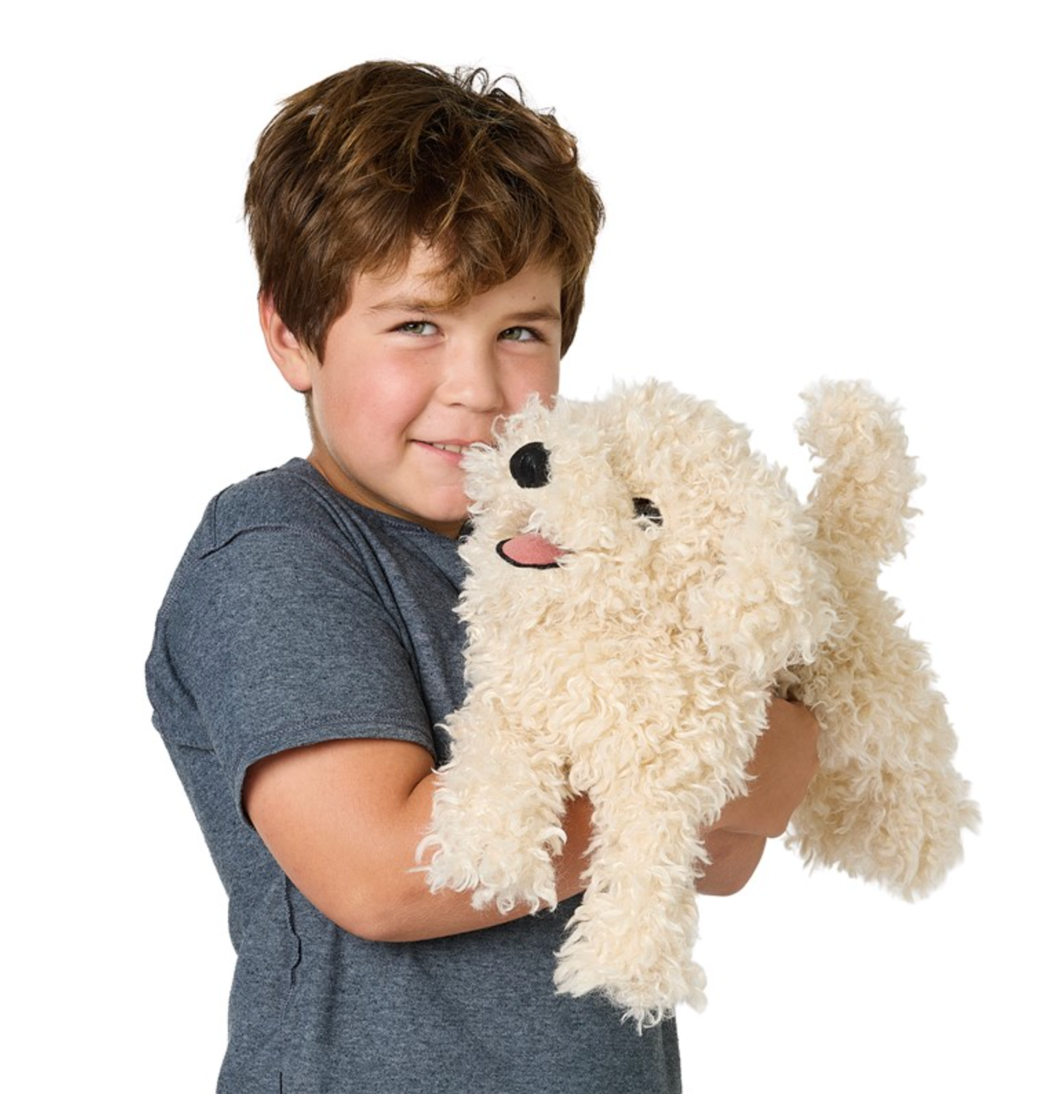White Poodle Puppy Hand Puppet - Heart of the Home Inc