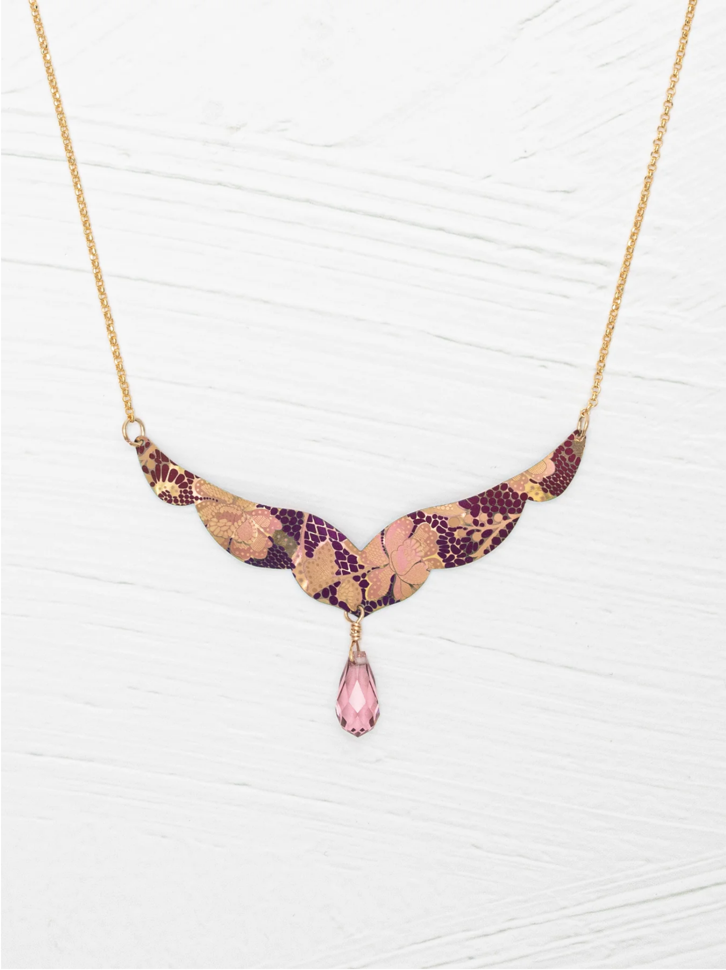 Isla Necklace in Vintage Burgundy - Heart of the Home LV