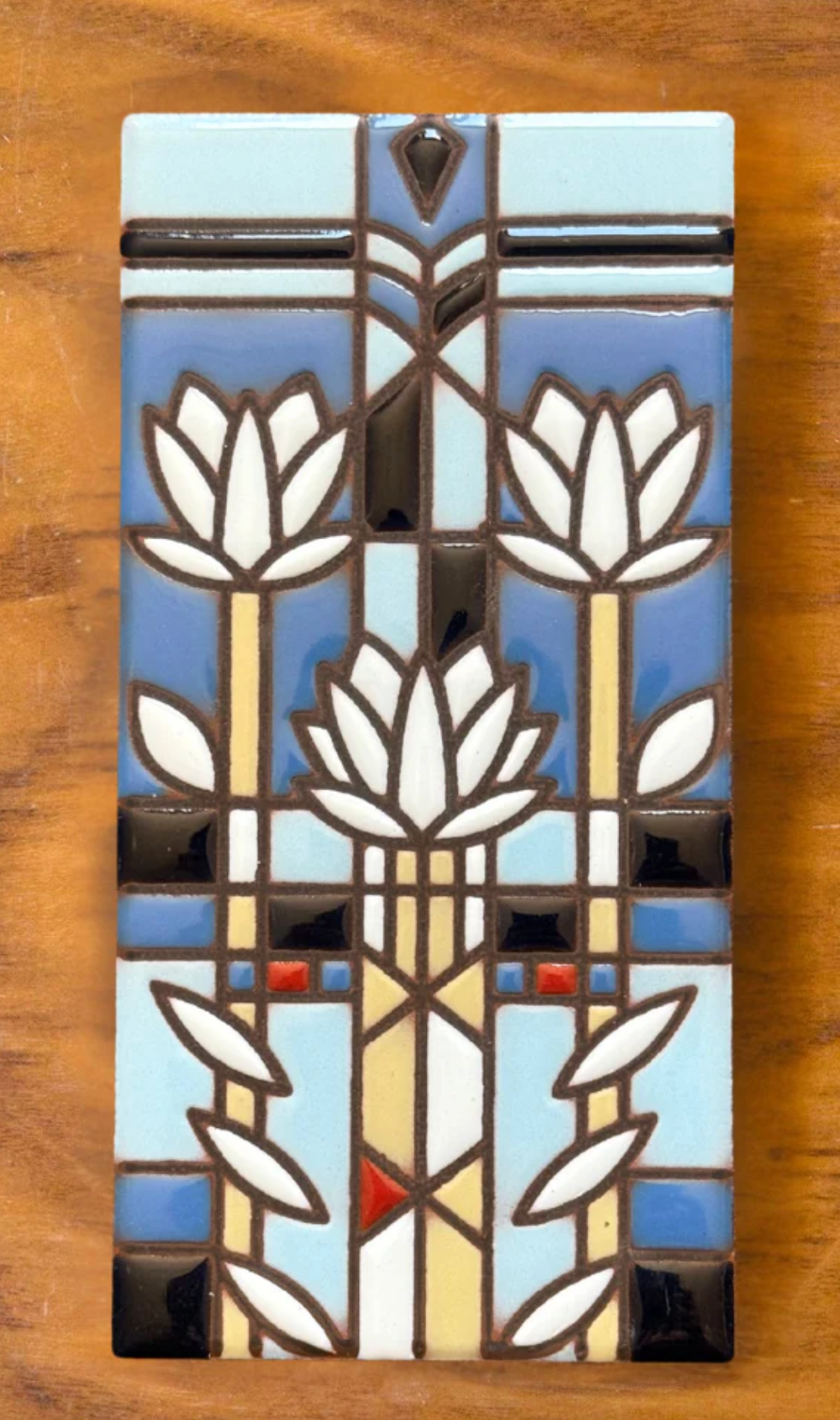 Waterlilies by Frank Lloyd Wright Glazed Tiles - Heart of the Home Inc