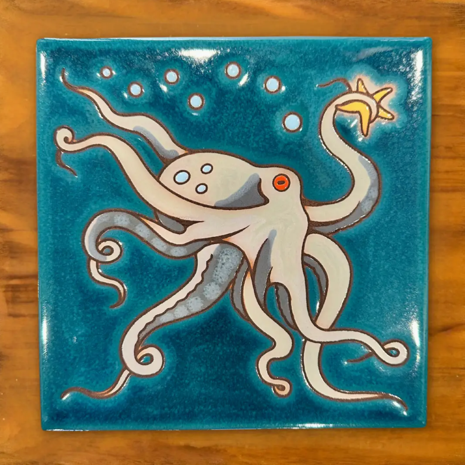 Octopus Glazed Tile