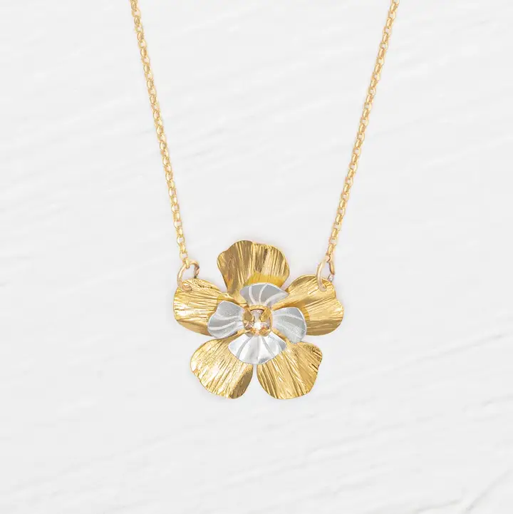 Blissful Bloom Necklace in Mixed Metals - Heart of the Home Inc