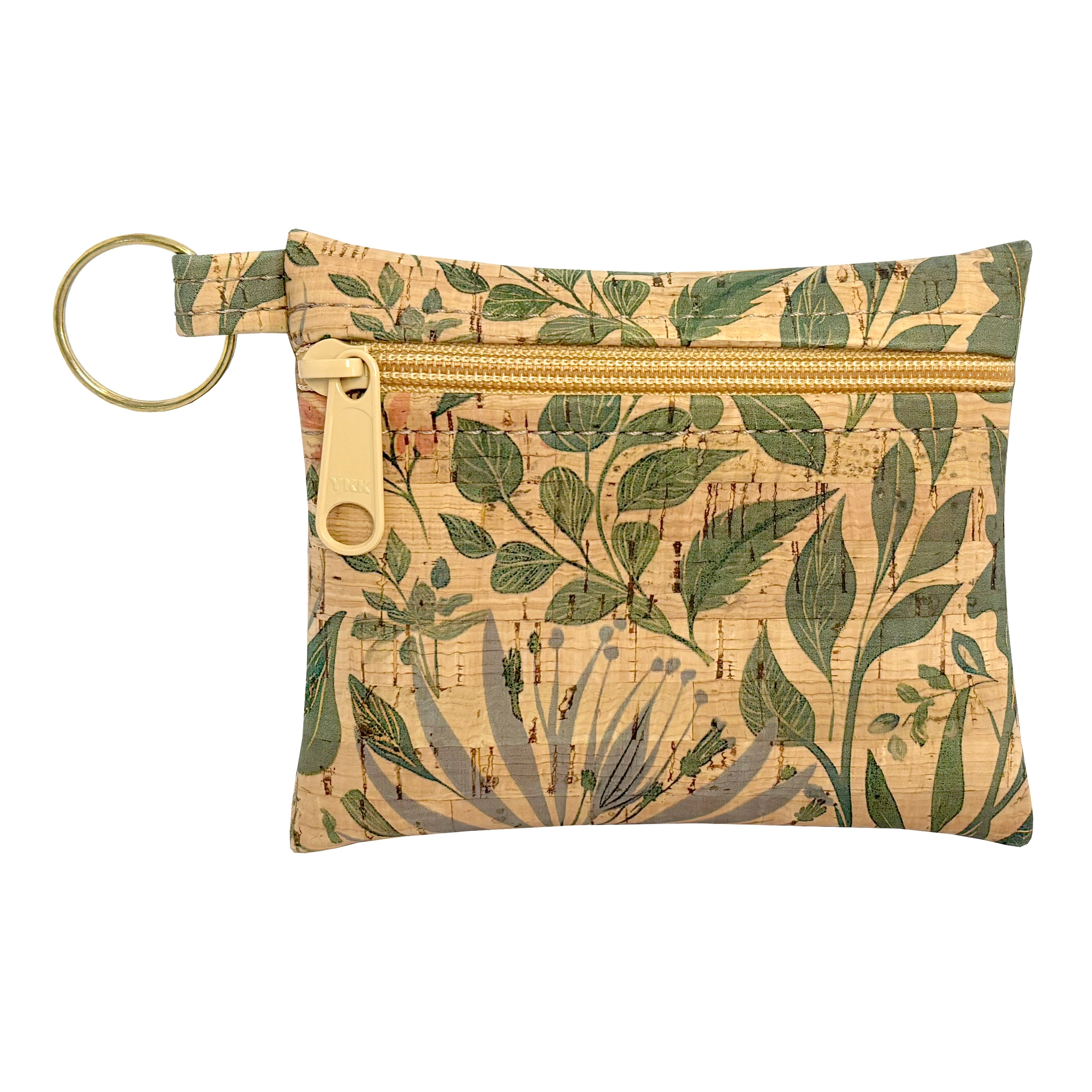 Key Chain Cork Pouch in Lush Botanicals Print - Heart of the Home Inc