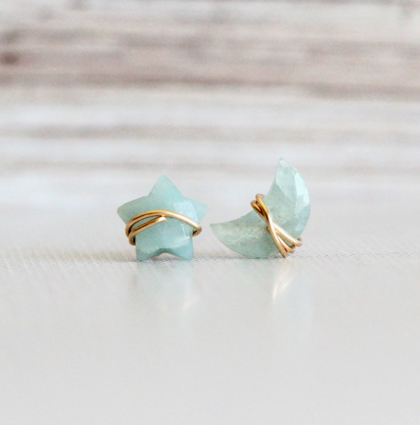 Moonbeam & Stardust Earrings in Aquamarine - Heart of the Home Inc