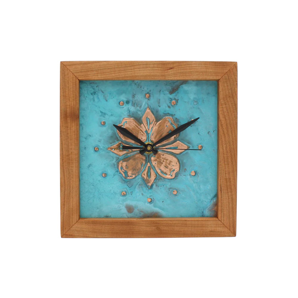 Patina Dogwood Box Clock | Heart of the Home Inc