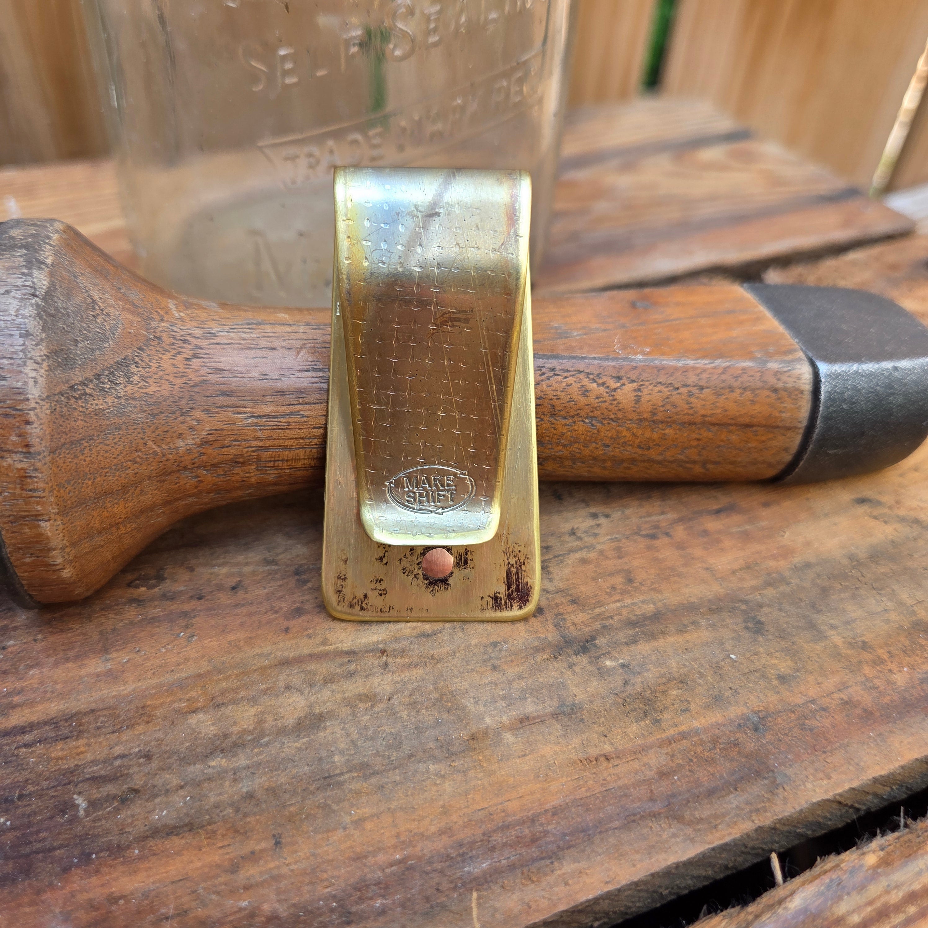 Reclaimed Ruler and Brass Money Clip #37