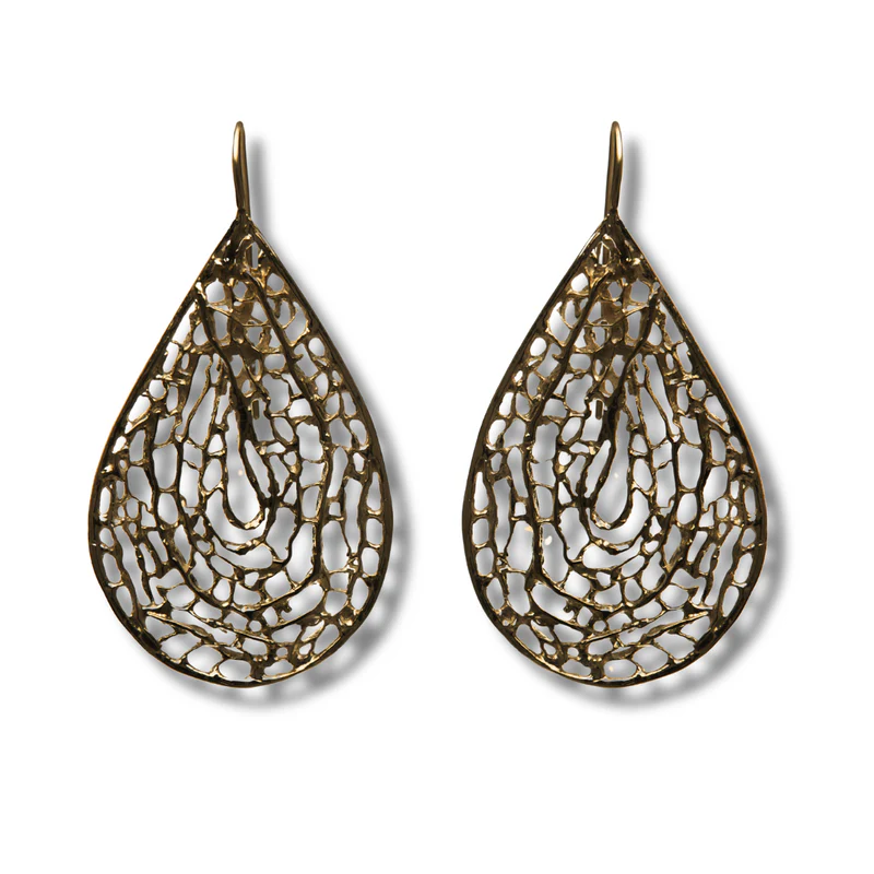 Large Sea Fan French Hook Earrings - Heart of the Home Inc