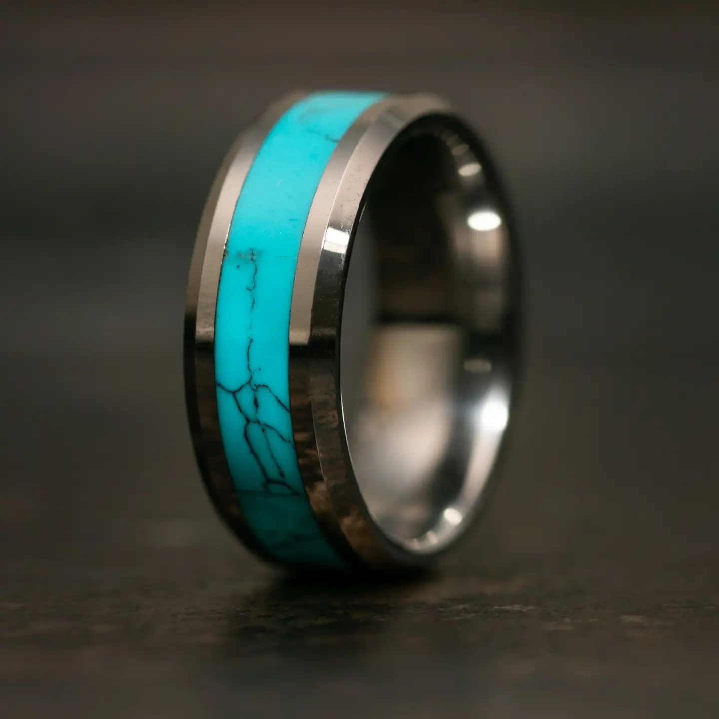 Turquoise Inlay Tungsten Carbide Ring