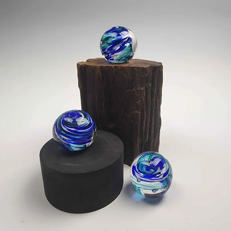 Decorative Marbles in Blue Swirl