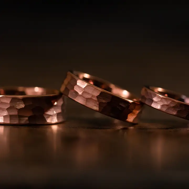 Hammered Coffee Brown Ring (6mm)