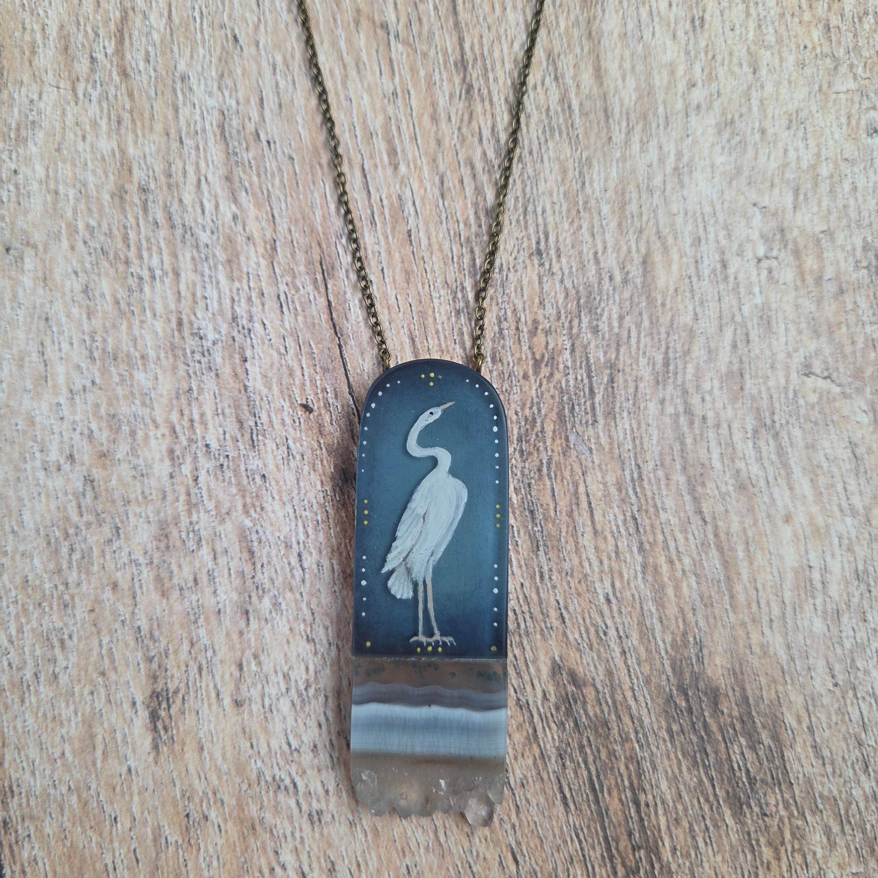 Heron Crystal Necklace