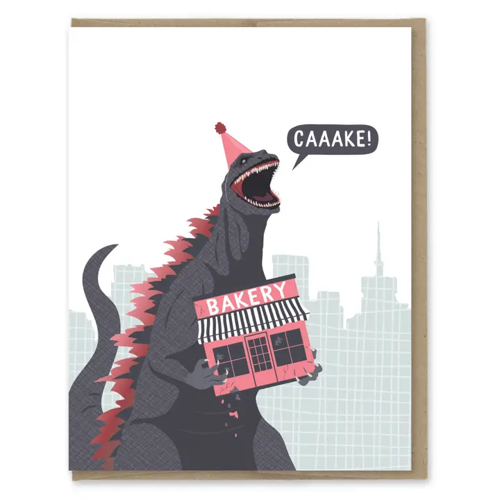 Godzilla's Bakery Birthday Card - Heart of the Home Inc