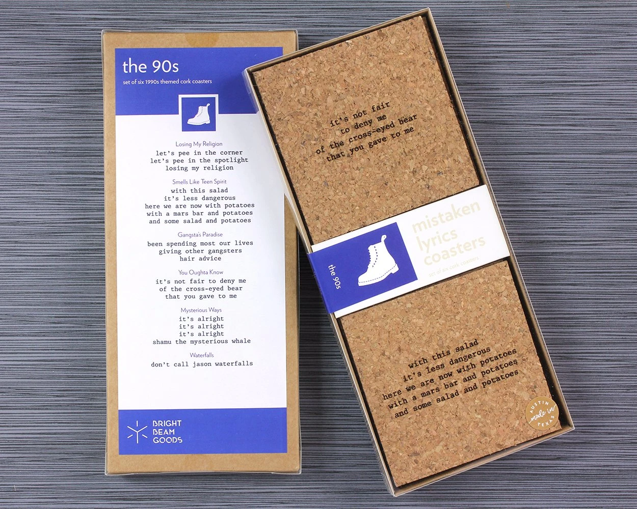 Mistaken Lyrics Coaster Set - The 90's - Heart of the Home Inc