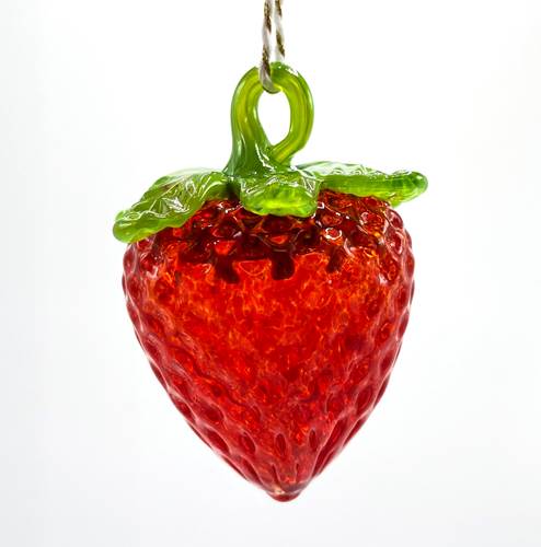 Glass Strawberry Ornament - Heart of the Home Inc