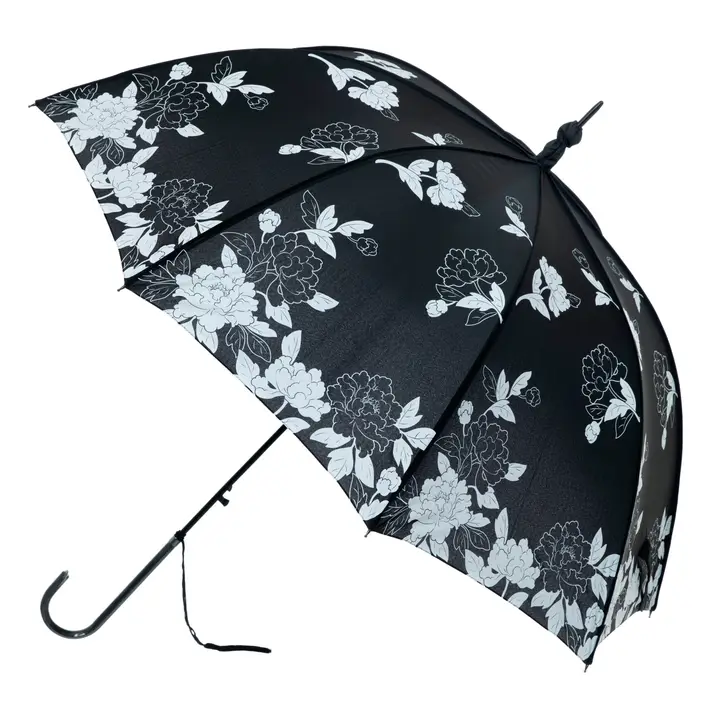 Black And White Vintage Leaves Umbrella - Heart of the Home LV