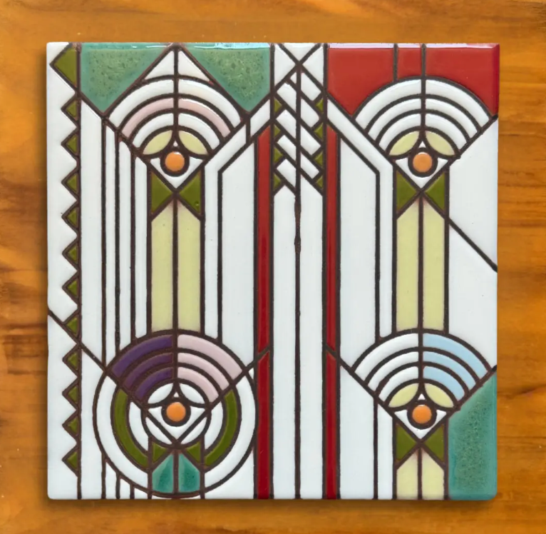 April Showers by Frank Lloyd Wright Glazed Tile - Heart of the Home Inc