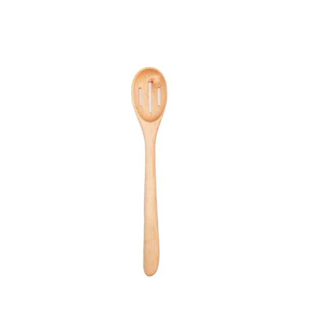 Slotted Oval Wooden Spoon - Heart of the Home Inc