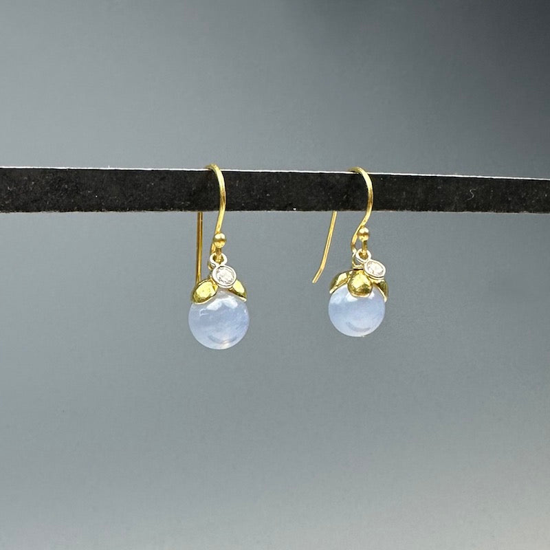 Berry Bloom Earrings in Vermeil and Lace Agate - Heart of the Home LV